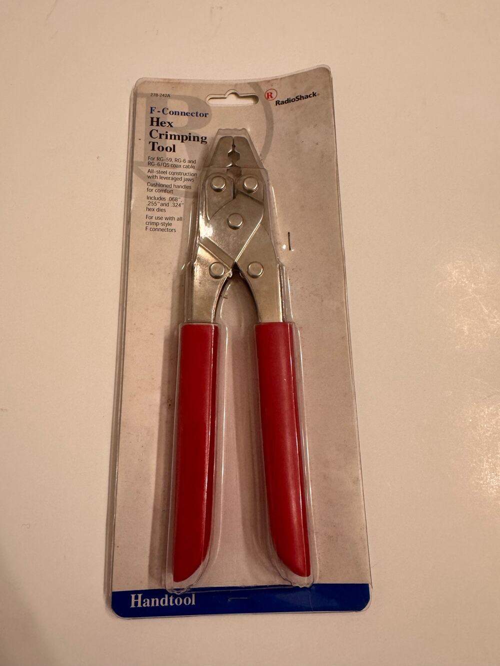 New in Package RadioShack F-Connector Hex Crimping Tool 3 Hex Dies